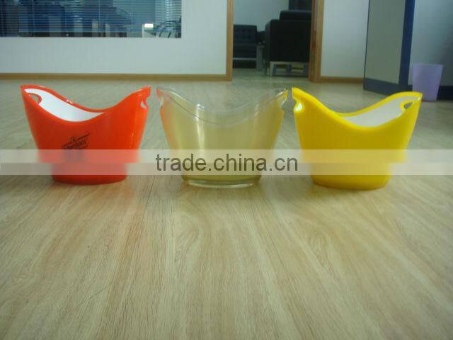 wholesale Double wall clear plastic ice bucket for beer