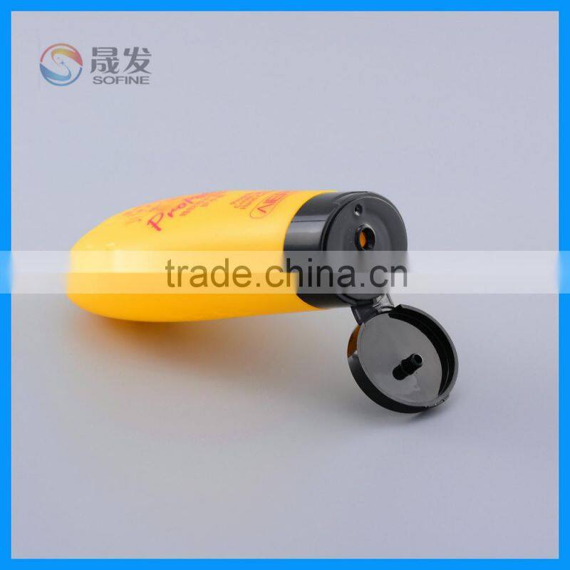 Body lotion empty plastic bottle