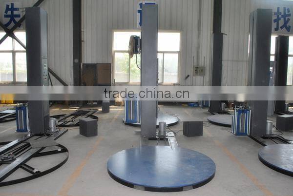 Stretch film pallet goods wrapping machine vertical