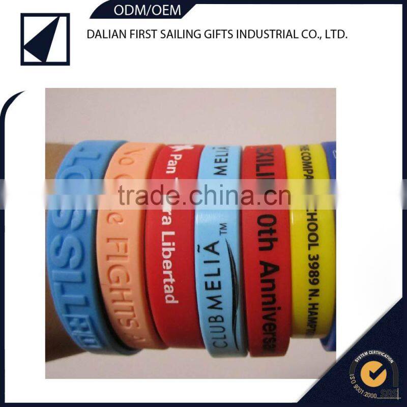hot selling round silicone bracelet wristband arm cuff bracelet bangle,silicon hand ring football wristband bracelet band Free