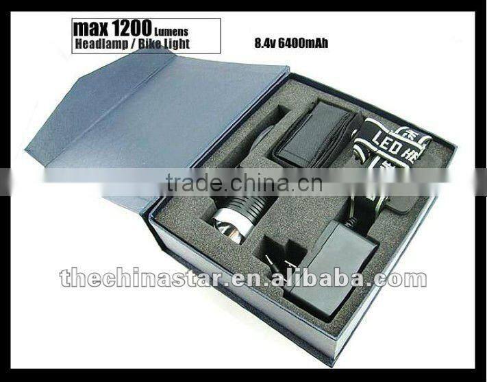 1PC XM-L T6 Bicycle Light HeadLight 1200 Lumen Waterproof Bike Front Light LED HeadLamp