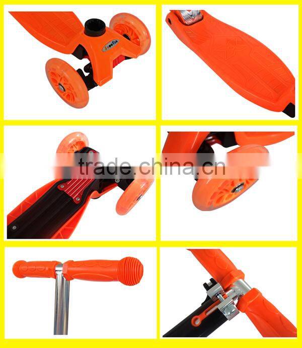 2015 new design cheap plastic three wheel kids scooter