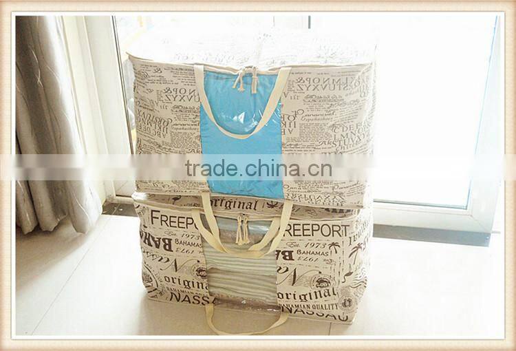 reminiscent england style cotton and linen quilt storage bag with pvc window