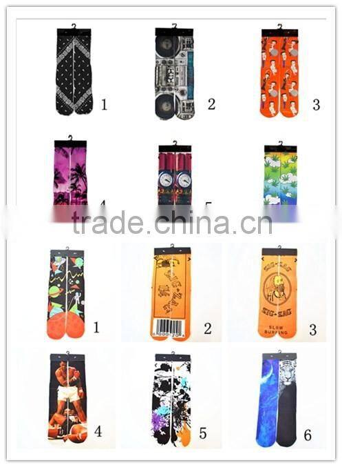 Wholesale socks 3d digital stereo printing thickening terry socks basketball teen tube socks young boy tube socks