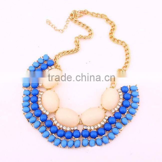 Top Quality Acrylic Multicolor Choker Vintage Pendant Statement Necklace Women Fashion Necklaces for Women 2014