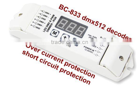 Bincolor 3 channel 12 volt rgb dmx decoder