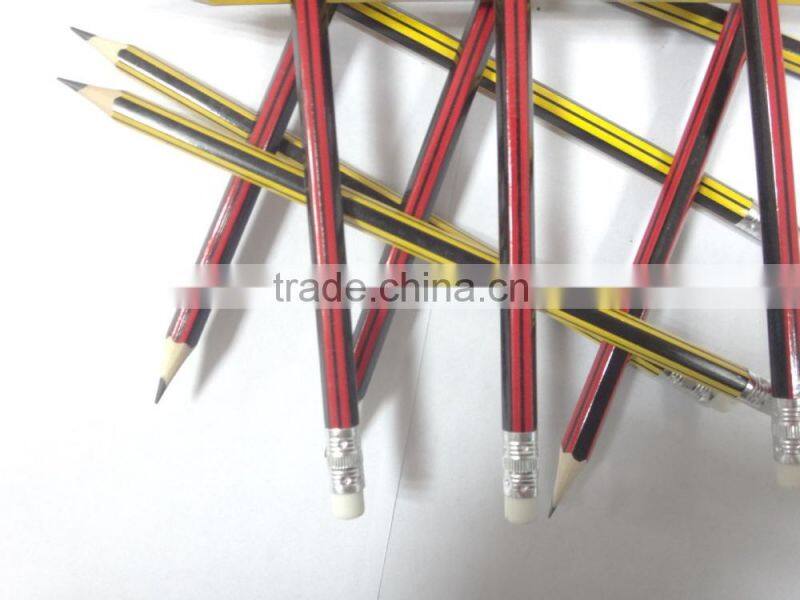Hexgonal strip HB pencil with eraser
