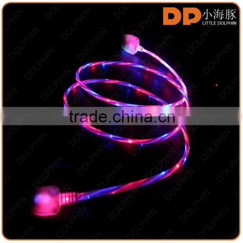 new products LED light sync data cable USB 2.0 visible light extension LED wire for mbile phone
