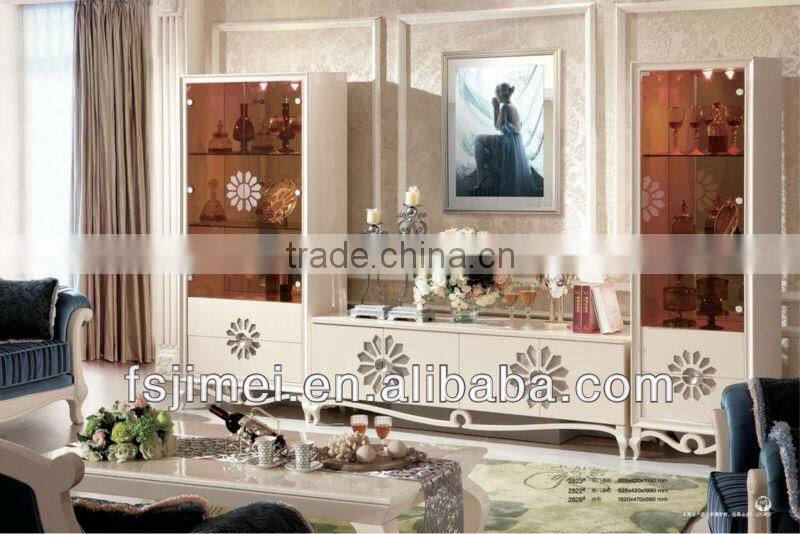 modern MDF panel high glossy shining white wall unit