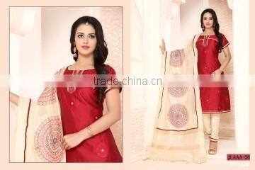 Sprightly Maroon Cotton Churidar Suit/fashion Churidar Suit online