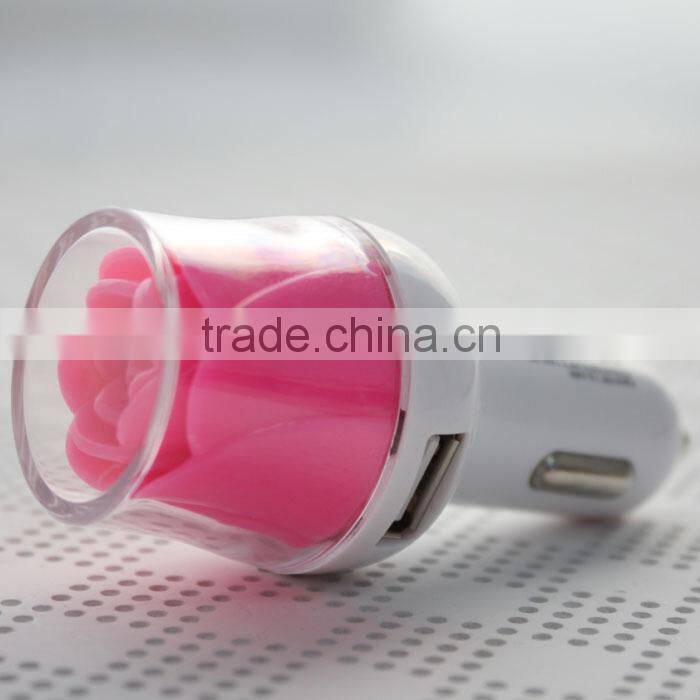 Reversible 5v 3.4a Custom Colors Dual Port 2 Usb Car Charger For Mobile Tablet