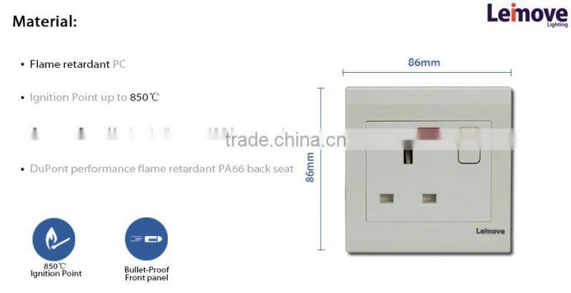 new product 1 gang European three pin outlet