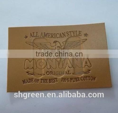High elastic cowhide leather label