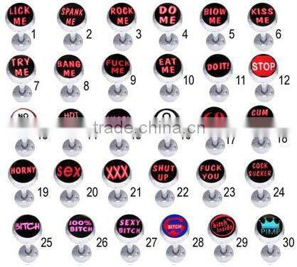 Gold Solid Titanium Monroe Labret ring with Ball Body Jewelry