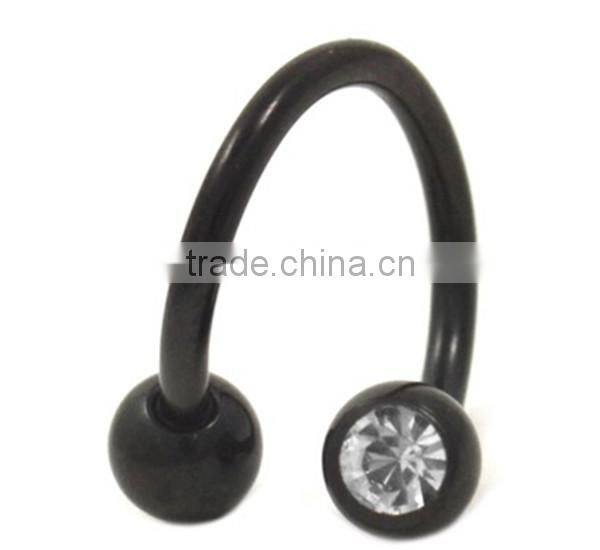 14g Anodized Steel Rainbow Ear Spiral Twister Body Jewelry