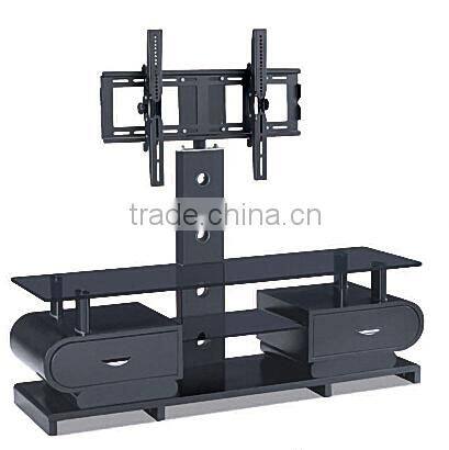Export living room black vertical glass tv stands