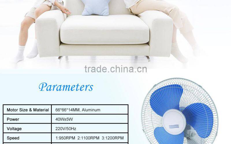 Low Power Consumption Blue Wall Mounted Fan
