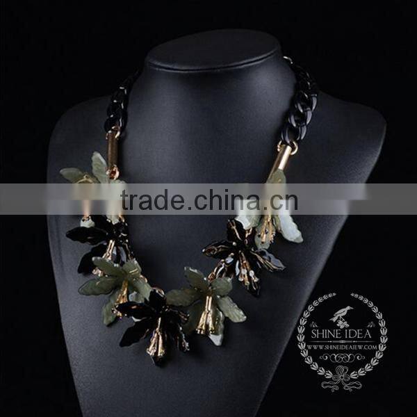 high quality vintage style flower chunky statement necklace tin alloy fashion women pendant necklace 6390080