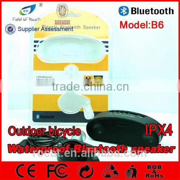 B6 black color wireless handsfree talking bluetooth speaker with led light for bicycle