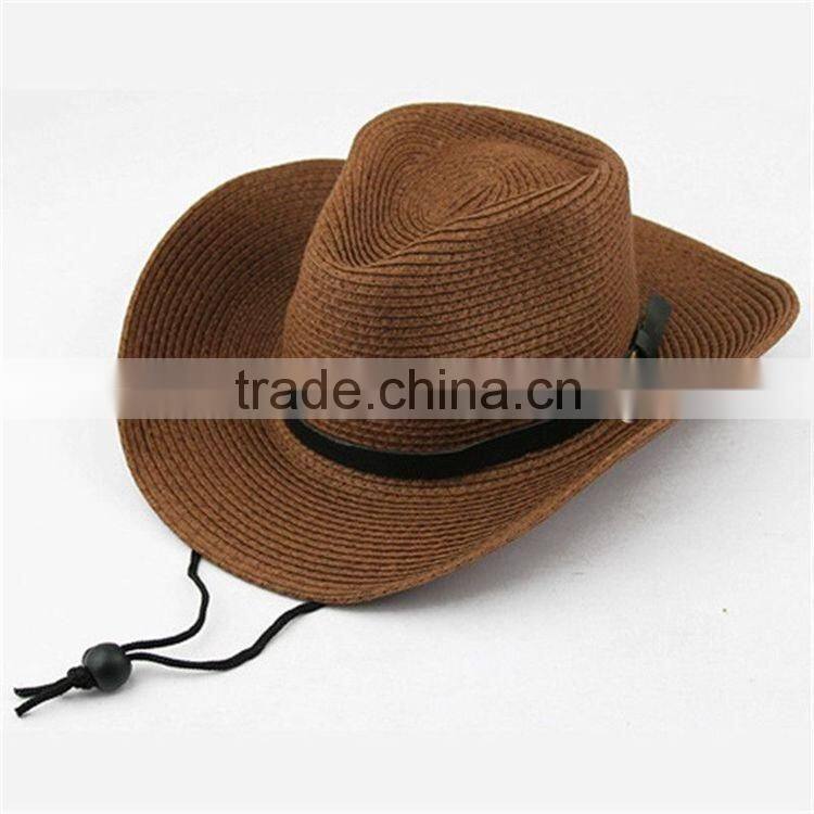 >>>>Men Summer Outdoor Beach Fishing Sun Cap Straw Collapsible Wide Brim Cowboy Hat