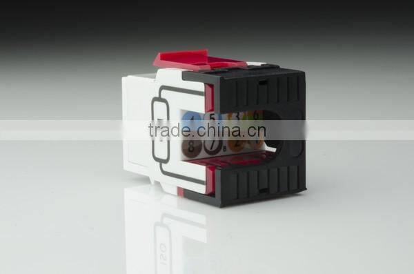 ISO RJ45 8P8C UTP 180Degree Cat 6A Keystone Jack