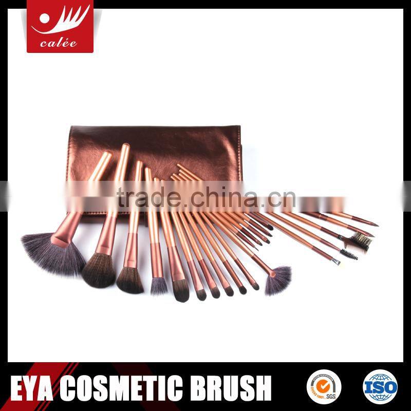 21pcs professional makeup brush sets,nylon hair ,wooden handle and aluminum ferrule