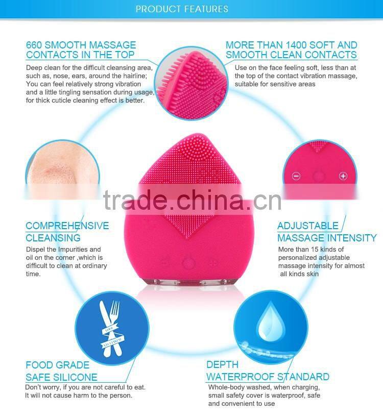Factory price machine ion vibrating handheldface skin cleansing brush
