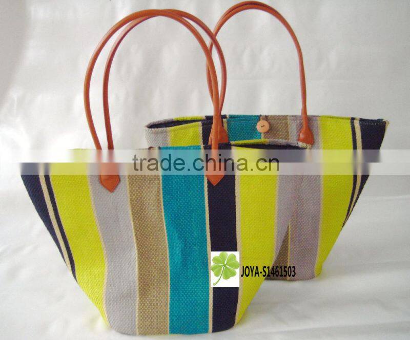Handmade natural seagrass straw tote bag