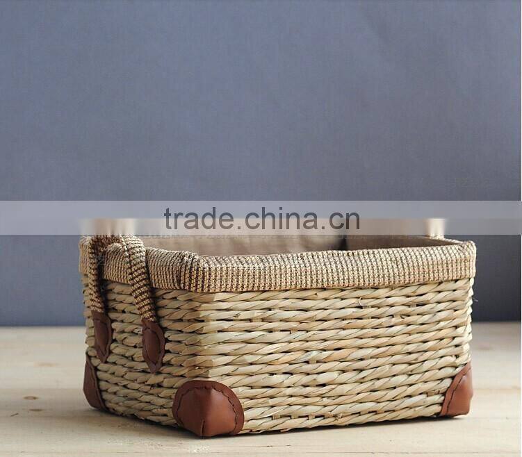 natural straw seagrass sundry basket box
