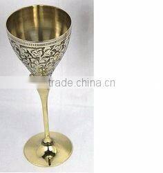 BPA FREE 100% PURE COPPER WINE GOBLET GLASSES, EMBOSSED DESIGN SOLID COPPER MARTINI