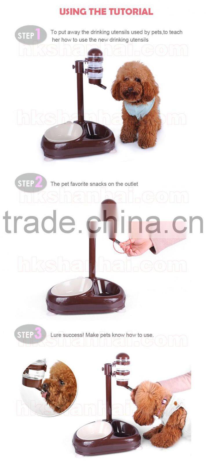 2016 new trendy products wholesale plastic automatic pet feeder double pet bowl 600ml joyshaker pet water bottles