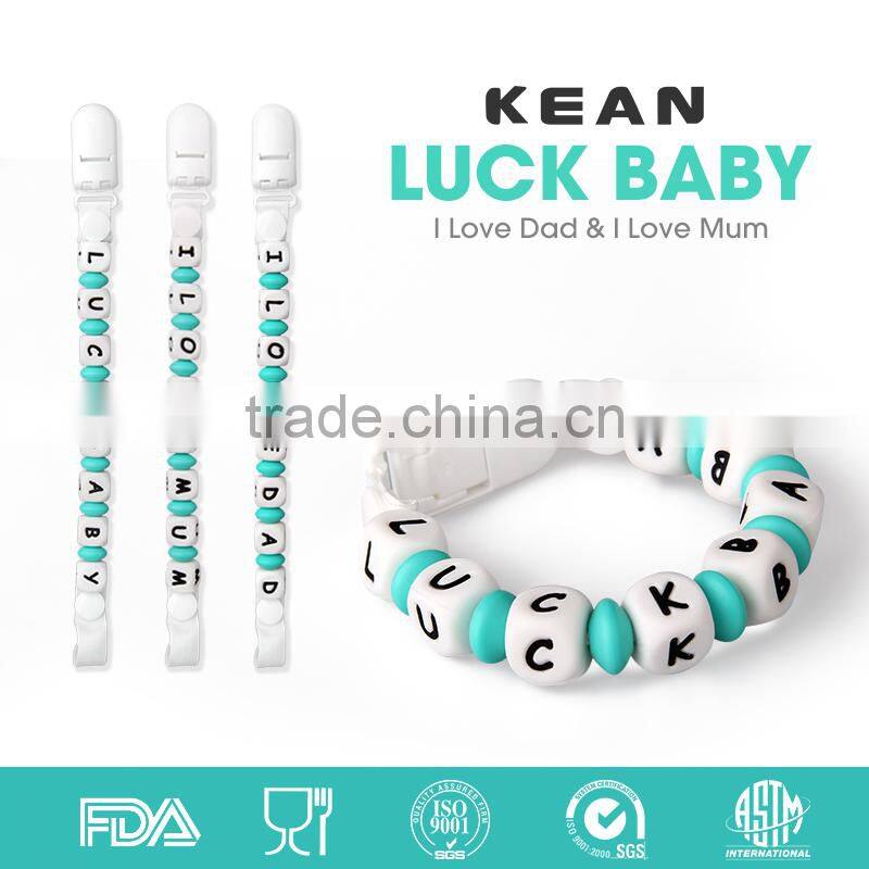 2017 Latest design fashion colorful baby silicone flower pacifier chain