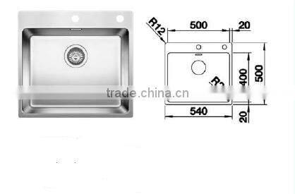 POATS PS-1113 Stainless Steel Sink Overall Size: 540X500X185mm