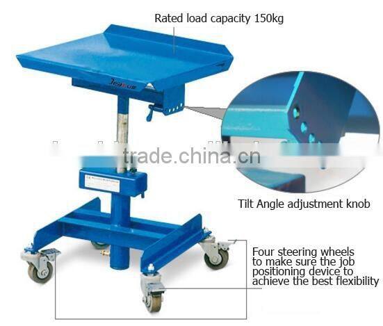 Adjustable mobile single mast lift table
