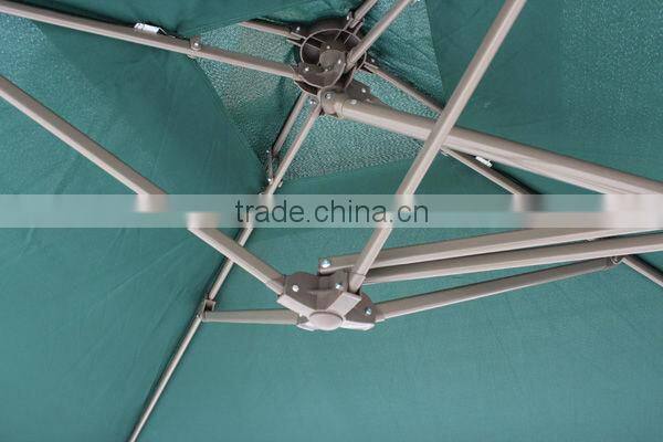 Steel hanging big umbrella with double roof