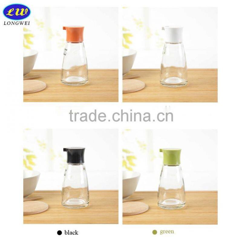 200ml glass soy sauce bottle with color lid