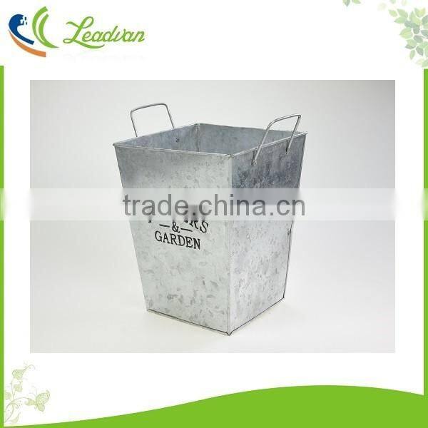 Large galvanized metal flower vase for centerpieces