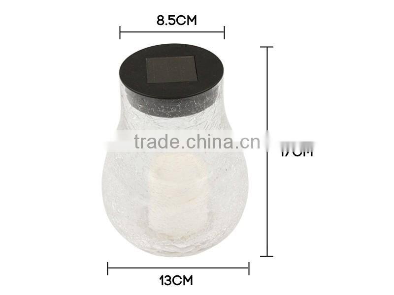 Solar glass jar, 1pc AA NI-MH 300MAH battery, 1 warm white LED