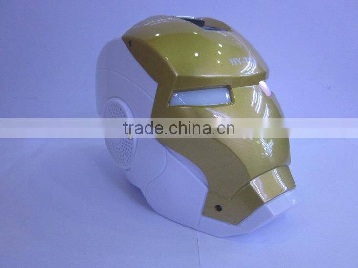 2014 Helmet Portable Mini Speaker SD Card Speaker Iron Man
