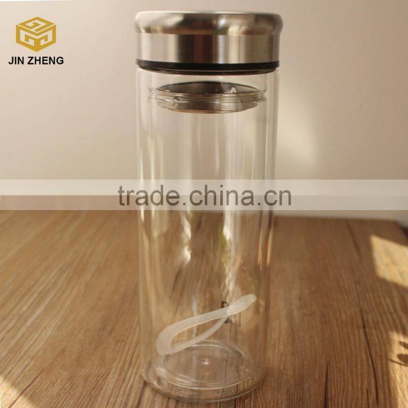 500ml Portable Glass Tea Infuser Bottle with Stainless Steel Filter