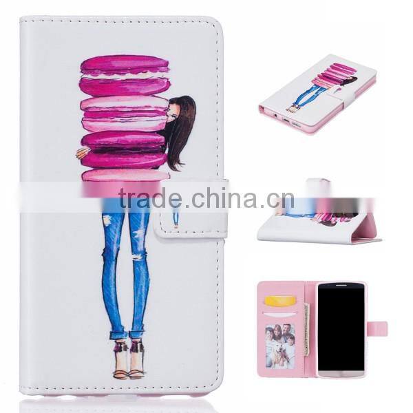 Low Price High Quality Embossed Leather Phone Wallet Case For LG