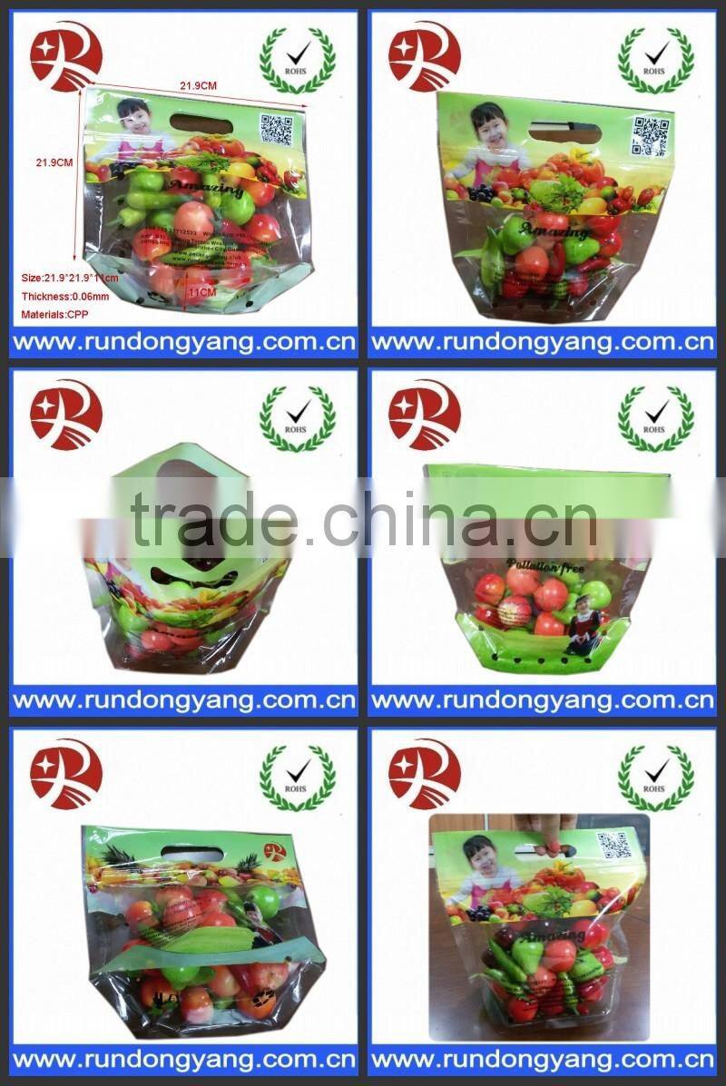 Customized slider zip lock zipper stand up pouch fruit packing bag