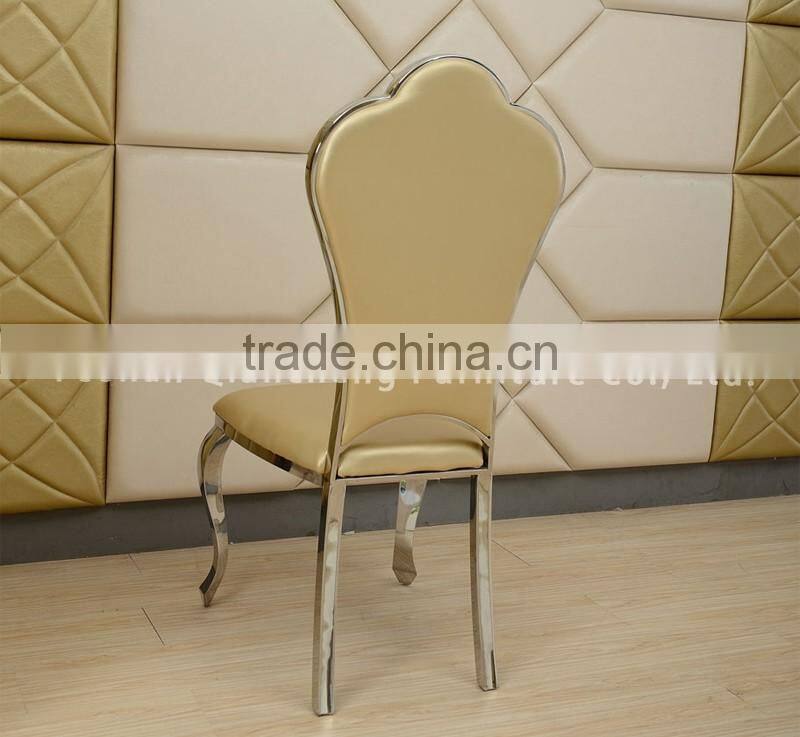 hotel chair dining chair with golden PU cover