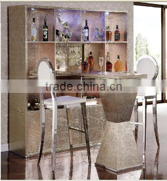 Luxury hot sale golden glass stainless steel new design wine display cabinet