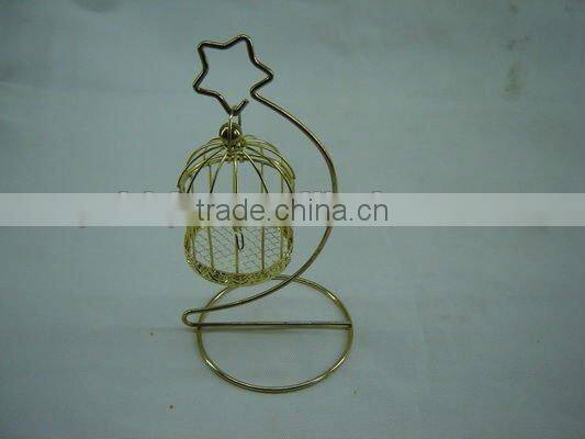 Gold/Silver decorative metal birdcage gift basket