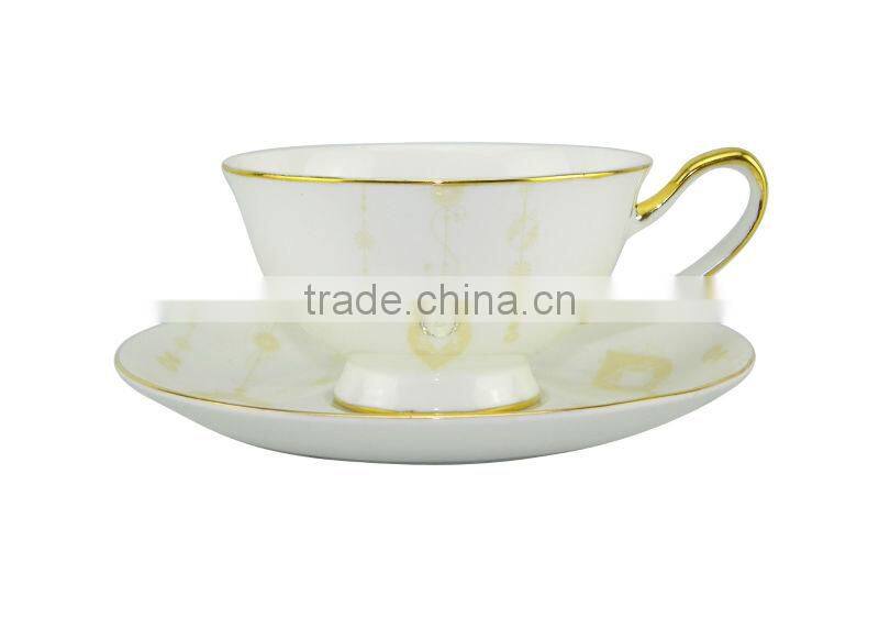 New Product 200ml Bone China European Style coffee cup with Saucer Set for Promotion Gift