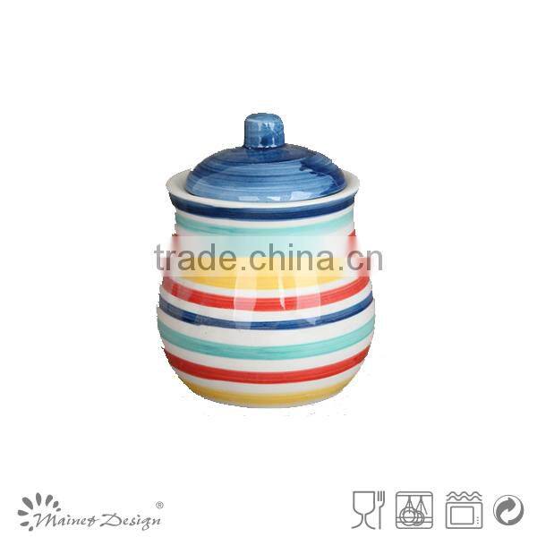 2016 hot selling colorful handpainted sugar pot