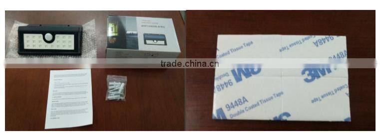 High quality power outdoor led solar motion sensor light with solar panel