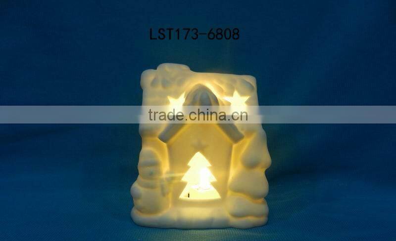 House shaped christmas decoration Ceramic christmas light house