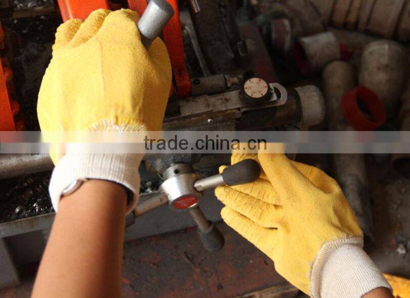 SUNNYHOPE yellow knitted Latex Palm Coated Gloves
